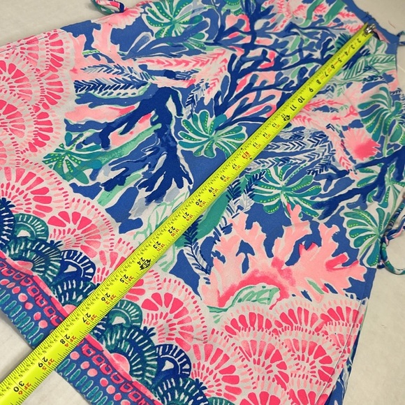 Lilly Pulitzer Jet Stream Pearl Romper Dress Blue Green Pink Women’s Size 4 - Picture 7 of 15